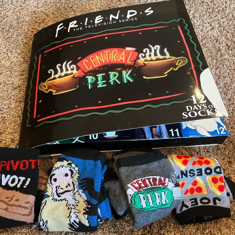 Friends TV seriesNWOT, 12 pairs of  custom socks
